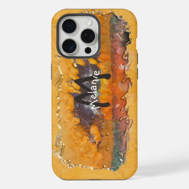Coque iPhone Coucher de soleil abstrait 0612 (Verso)