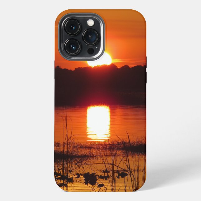 Coque iPhone Coucher de soleil avec reflet (Verso)