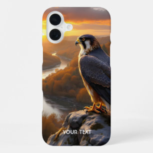 Coque iPhone 16 Plus Coucher de soleil fantaisiste et mignon faucon aut