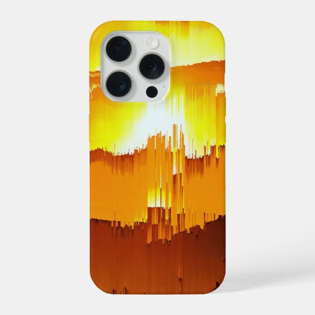 Coque iPhone Coucher de soleil numérique sur l'horizon avec eff (Verso)