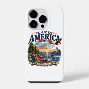 Coque Pour iPhone 14 Plus Coucher de soleil patriotique aigle américain sur