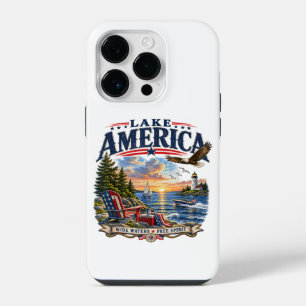 Coque Pour iPhone 14 Plus Coucher de soleil patriotique aigle américain sur