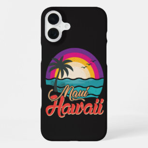 Coque iPhone 16 Plus Coucher de soleil sur la plage de Maui Hawaii avec