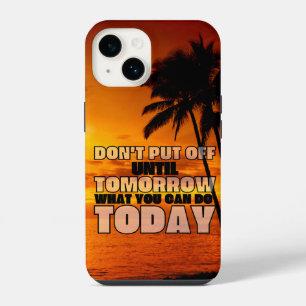 Coque Pour iPhone 14 Coucher de soleil sur la plage de palmiers phras