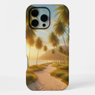 Coque iPhone 16 Pro Max coucher de soleil sur la plage des Caraïbes/tropic
