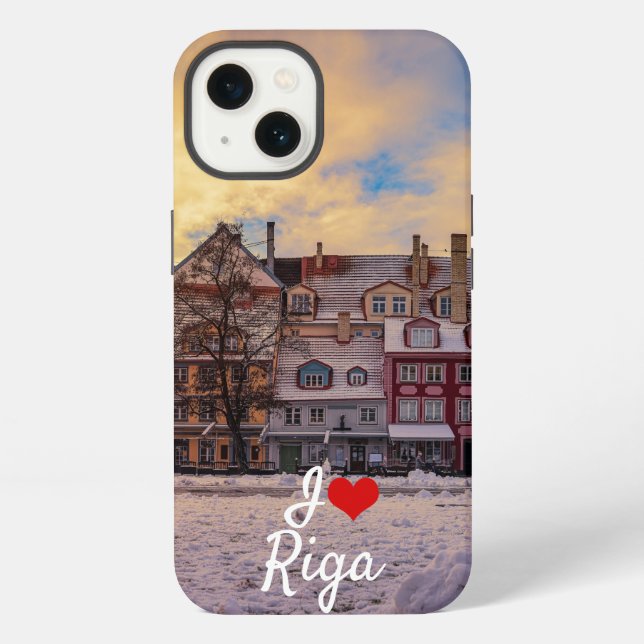 Coque iPhone Coucher de soleil sur la rue à Riga (Verso)