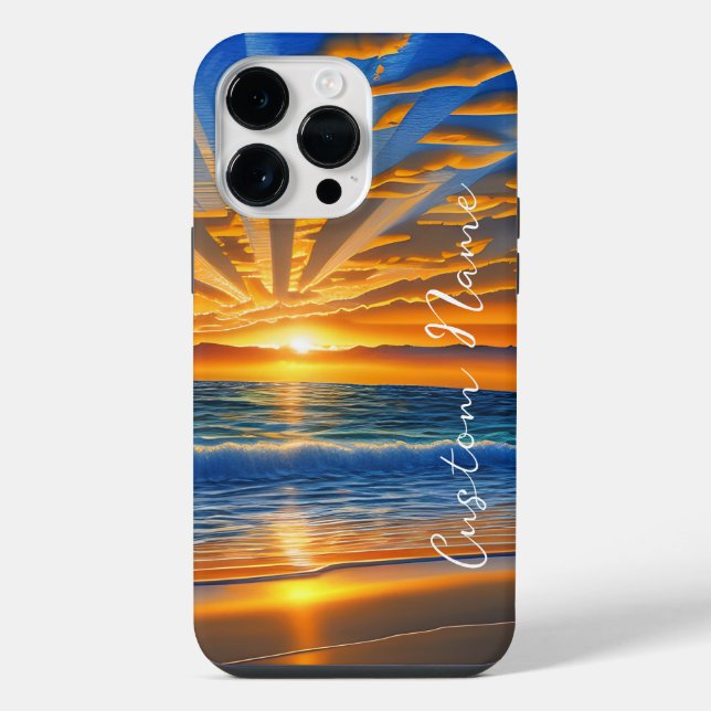 Coque iPhone Coucher de soleil tropical clair (Verso)
