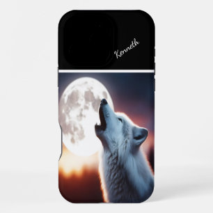 Coque iPhone 16 Pro Max Coucher du soleil sur les loups hurleurs