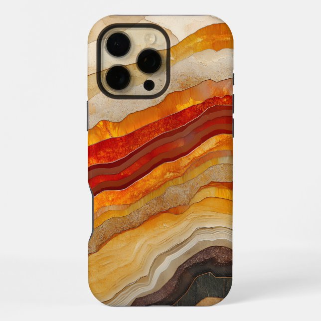 Coque iPhone Couches fluides de tons de terre abstraits (Verso)