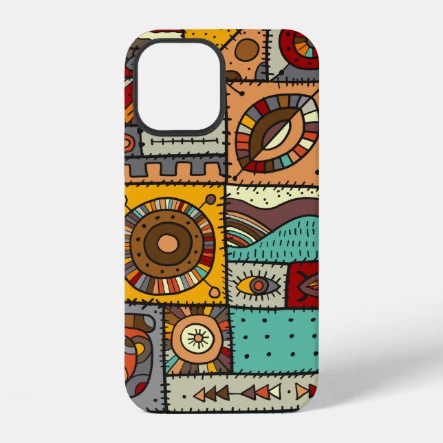 Coque iPhone Coudre des morceaux de tissu dans un style patchwo (Verso)