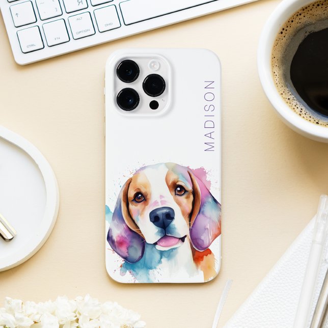 Coque iPhone Couleur d'aquarelle Beagle (Créateur téléchargé)