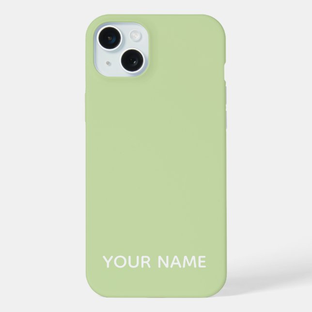 COQUE iPhone COULEUR DE SAUGE DE NOM PERSONNALISÉ MODERNE STYLÉ (Verso)