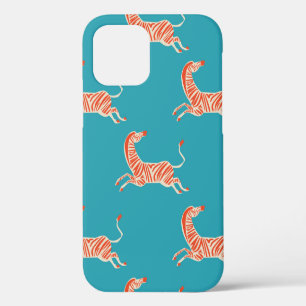 Coque iPhone 12 Couleur néon rétro vintage Motif d'illustration Zè
