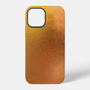 Coque iPhone 12 Couleur or ou feuille texture arrière - plan abstr