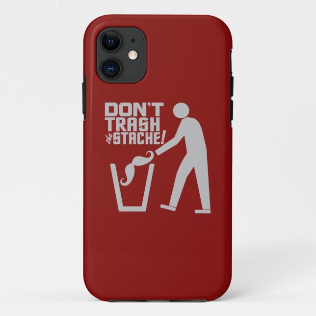 Coque iphone couleur personnalisé Trash Stache (Dos)