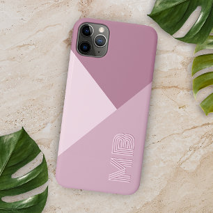 Coque iPhone 11Pro Max Couleur rose pâle Rose bleu mauve personnalisé