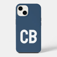 Couleur Tendance Bleu Sérieux Minimaliste Monogram