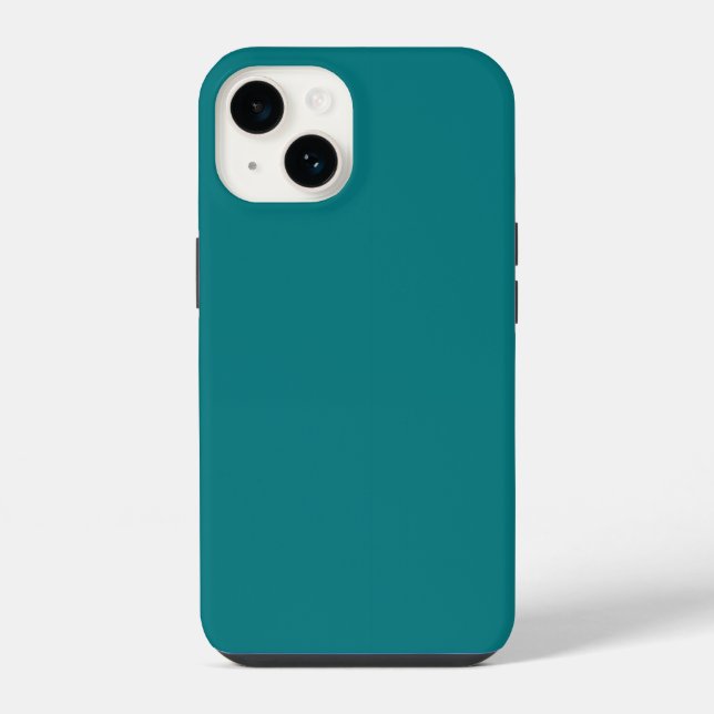 Coque iPhone Couleur uni profond Aqua turquoise (Verso)