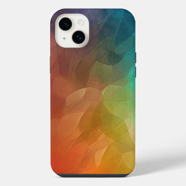 Coque iPhone Couleurs abstraites en formes fluides (Verso)