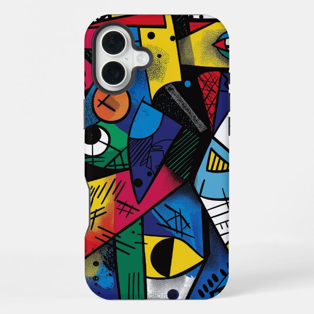 Coque iPhone Couleurs Audacieuses Dramatiques Design Abstrait M (Verso)