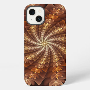 Etui iPhone 13 Couleurs chaudes d'automne, art fractal abstrait m