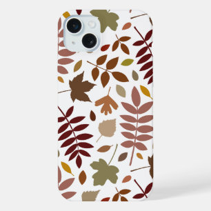 Coque iPhone 15 Plus Couleurs d'automne en blanc pour les Feuilles tomb