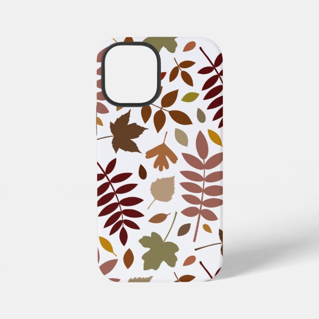 Coque iPhone Couleurs d'automne en blanc pour les Feuilles tomb (Verso)