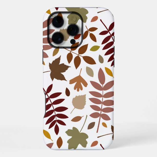 Coque iPhone Couleurs d'automne en blanc pour les Feuilles tomb (Verso)