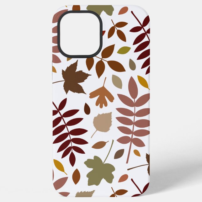 Coque iPhone Couleurs d'automne en blanc pour les Feuilles tomb (Verso)