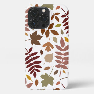 Etui iPhone 13 Pro Couleurs d'automne en blanc pour les Feuilles tomb
