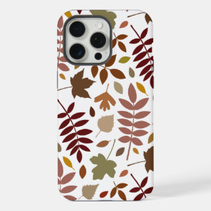 Coque iPhone 15 Pro Max Couleurs d'automne en blanc pour les Feuilles tomb