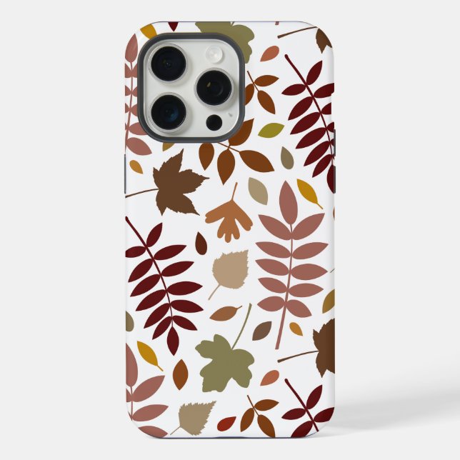 Coque iPhone Couleurs d'automne en blanc pour les Feuilles tomb (Verso)