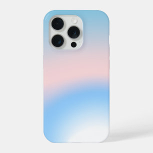 Coque iPhone 15 Pro Couleurs de dégradé radial bleu pastel et rose