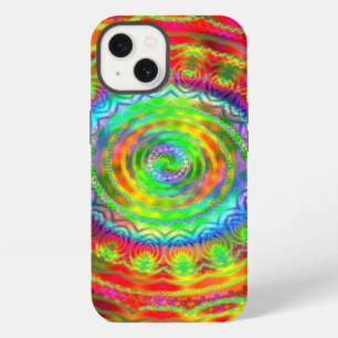 Etui iPhone 13 Couleurs de l'arc-en-ciel Tie-dye Target Fractale