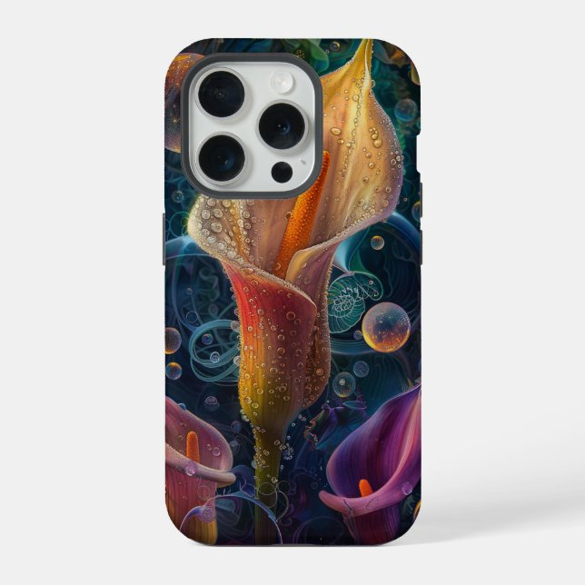 Coque iPhone Couleurs dégradées de fleurs de calla (Verso)