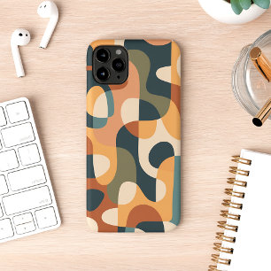 Coque iPhone 11Pro Max Couleurs foncées rétro Formes abruptes Motif d'art