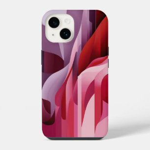 Coque Pour iPhone 14 Couleurs Rose Rouge Lilas Abstraites Élégantes