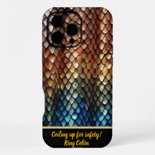 Coque iPhone 16 Pro Max Couleurs vives de la peau d'un serpent toxique