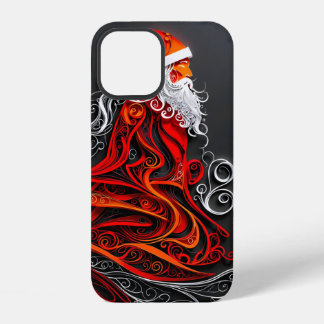 Coque iPhone 12 Coupe de papier Père Noël complexe