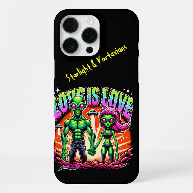 Coque iPhone Couple extraterrestre dans l'amour cosmique (Verso)