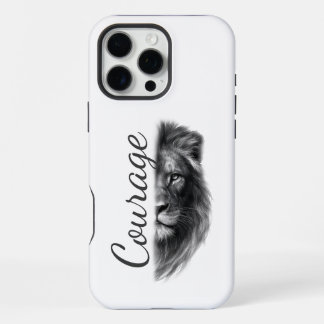 Coque iPhone 16 Pro Max Courage Lion Artistic Minimal-