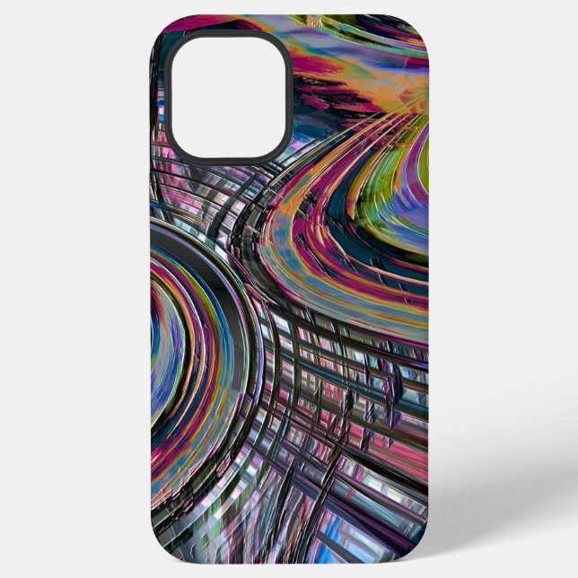 Coque iPhone Courbes ressemblant à une route spatiale, encochée (Verso)