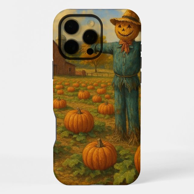Coque iPhone courge d'automne et épouvantail (Verso)