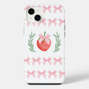 Couronne de laurier aux noeuds rose gingham fraise