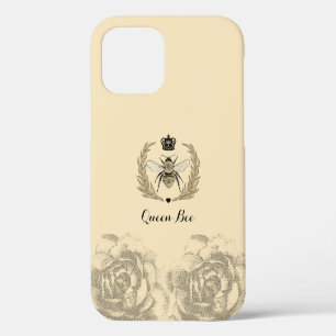 Coque iPhone 12 Couronne de laurier de reine abeille royale fleuri