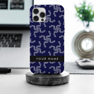 Coque iPhone 15 Pro Max Couronne de Noël, Bleue, Votre nom, Personnaliser