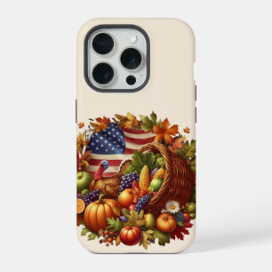 Coque iPhone 15 Pro couronne de Thanksgiving à l'américaine
