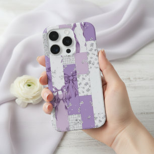 Coque iPhone 15 Pro Courtepointe Florale Patchwork Coquette Fleurs Rub