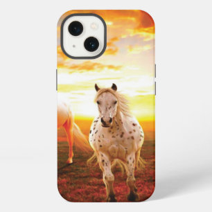 Etui iPhone 13 Coussin de chevaux au coucher du soleil