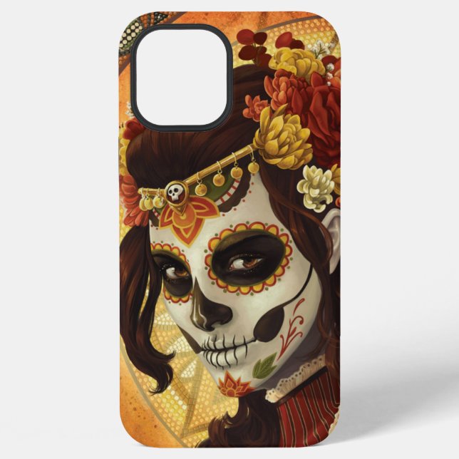 Coque iPhone Coussin de jet Dia De Los Muertos (Verso)